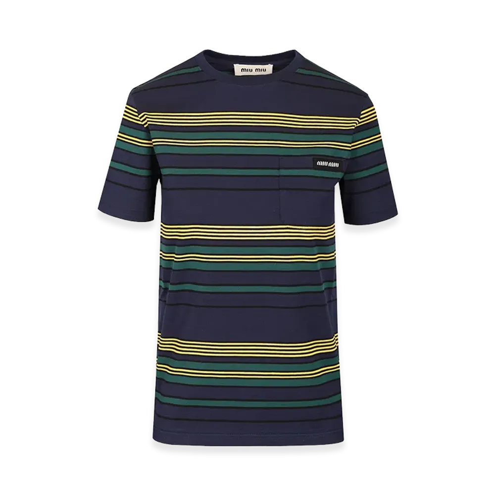 MIU MIU Women's Jersey Stripe S/S Shirt "Multicolor"