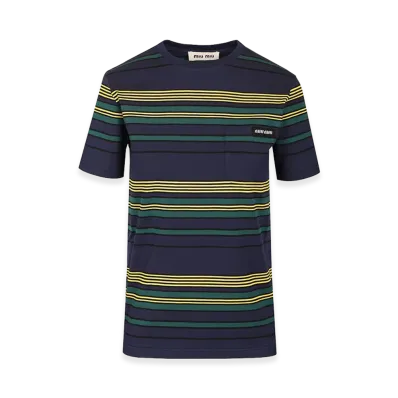 MIU MIU Women's Jersey Stripe S/S Shirt "Multicolor"