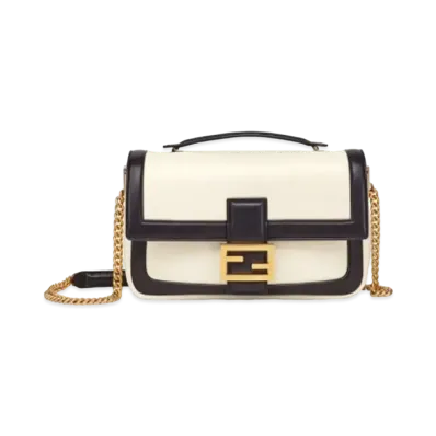 FENDI Baguette Chain Nappa Leather Bag "Black"