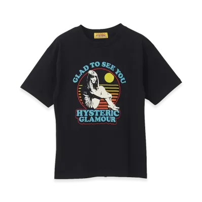 HYSTERIC GLAMOUR Women's Glad To See You T-Shirt "Black"