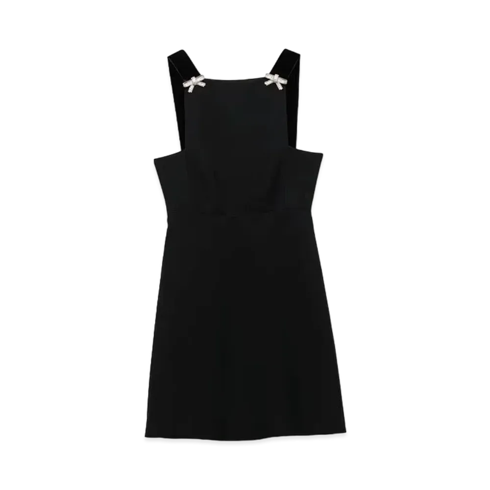 PRADA Women's Embroidered Cady Mini-Dress "Black"