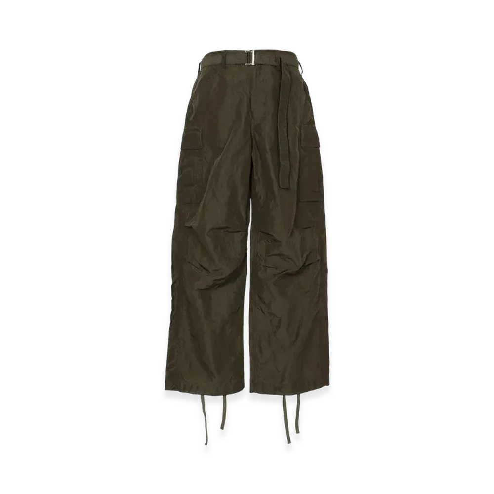 sacai Treated Nylon Twill Pants "Dark Khaki"
