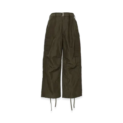 sacai Treated Nylon Twill Pants "Dark Khaki"