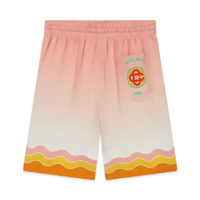 Casablanca Rainbow Monogram Silk Shorts "Multi"