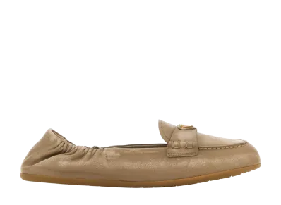 PRADA Women's Beige Nappa Leather Loafers "Beige"