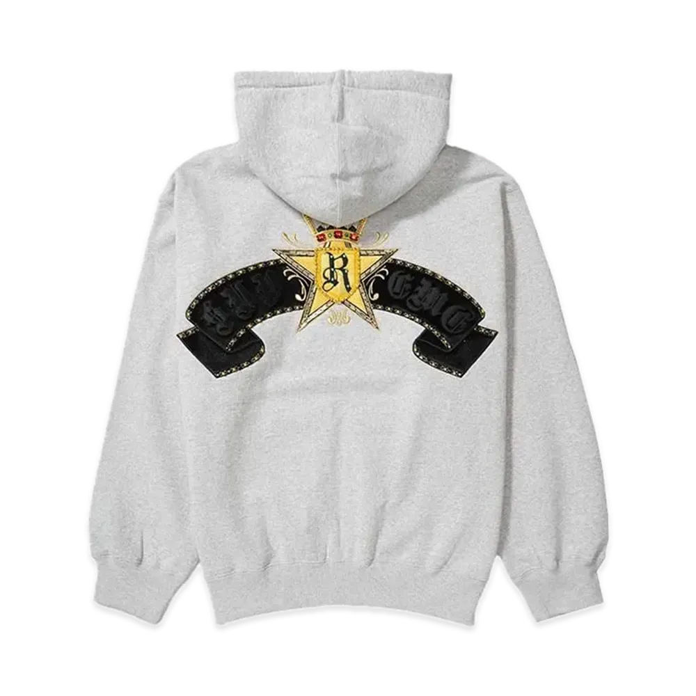 Supreme Crest Zip Up Hooded Sweatshirt "Heather Grey"