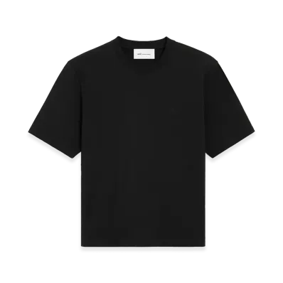 AMI PARIS Cotton T-Shirt Embossed Ami De Coeur "Black"