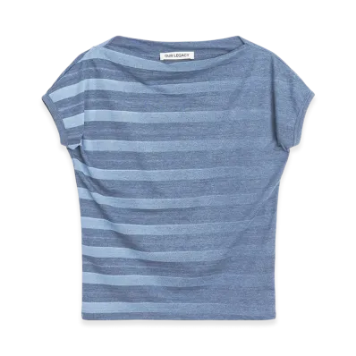 OUR LEGACY Women's Sailor T-Shirt "70S Jersey Wave Plisse"