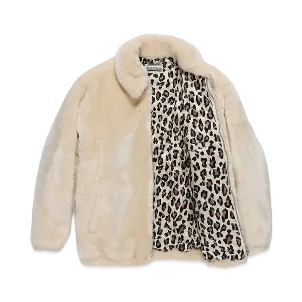 WACKO MARIA FUR ZIP JACKET 裏地レオパード "White"