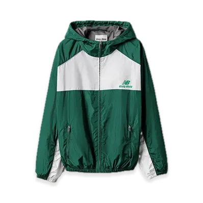 MIU MIU x New Balance Technical Poplin Hooded Jacket "Green/White"