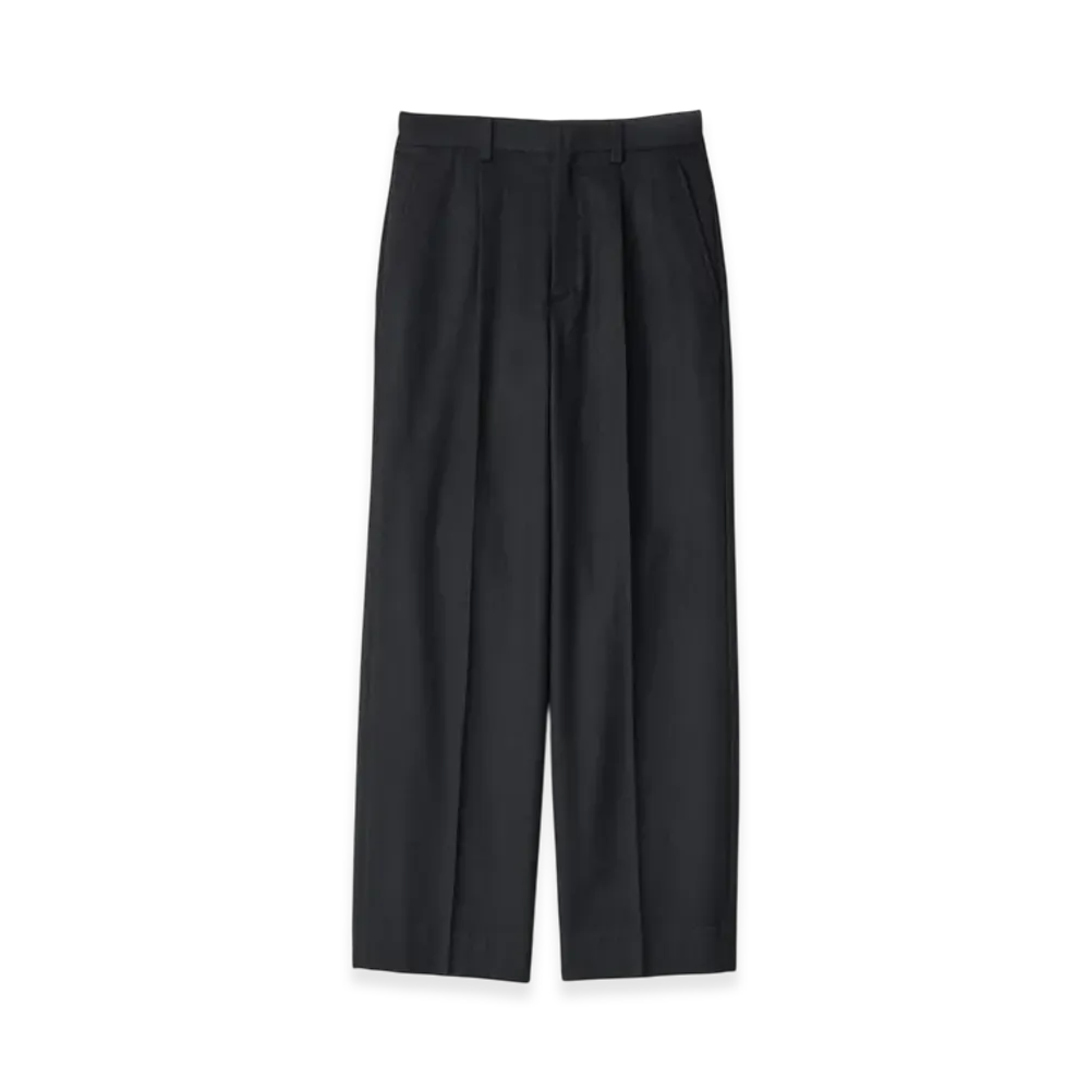 ssstein W/Ca Beaver Straight Trousers "Black"