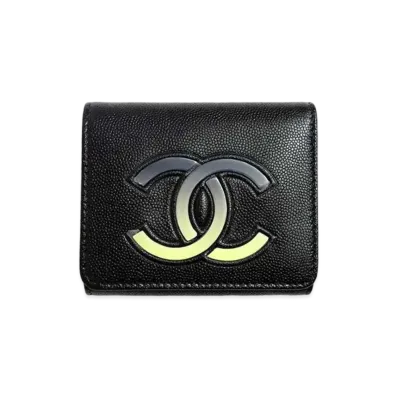 CHANEL Coco Mark Compact Wallet Caviar Skin "Black"