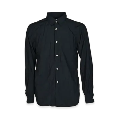 COMME des GARCONS HOMME PLUS Light Polyester Spun Broadcloth Garment Dyed Shirt "Black"