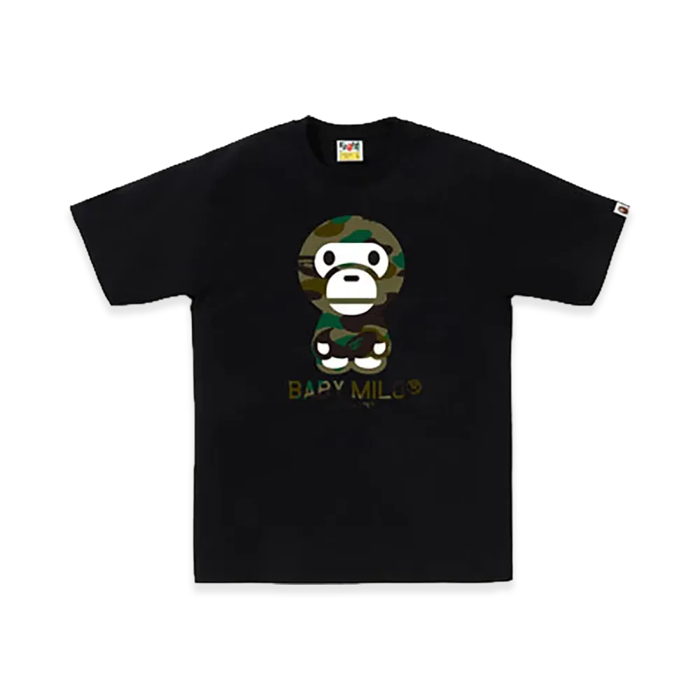 A BATHING APE 1ST Camo Baby Milo Tee "Black/Green"