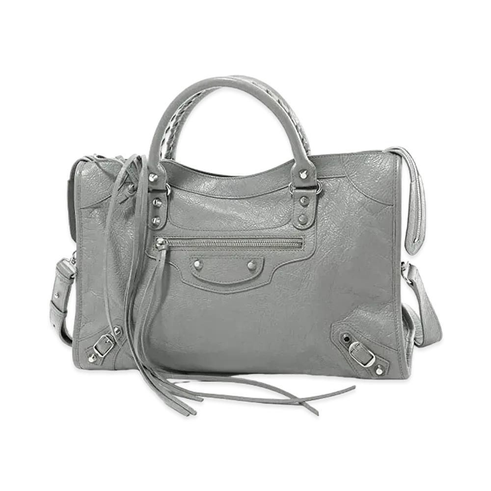 BALENCIAGA Classic City Leather 2Way Bag "Gray"