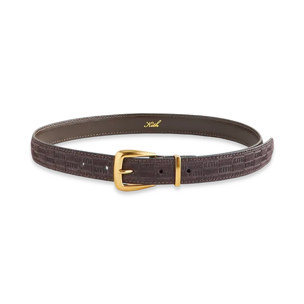 Kith Women's Monogram Debossed Suede Belt "Incognito"
