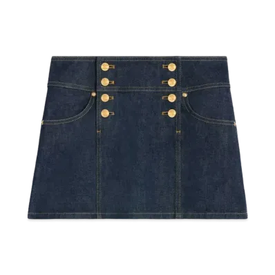 CELINE Trapeze Mini Skirt in Rinsed Wash Denim "IndigoRinsed"