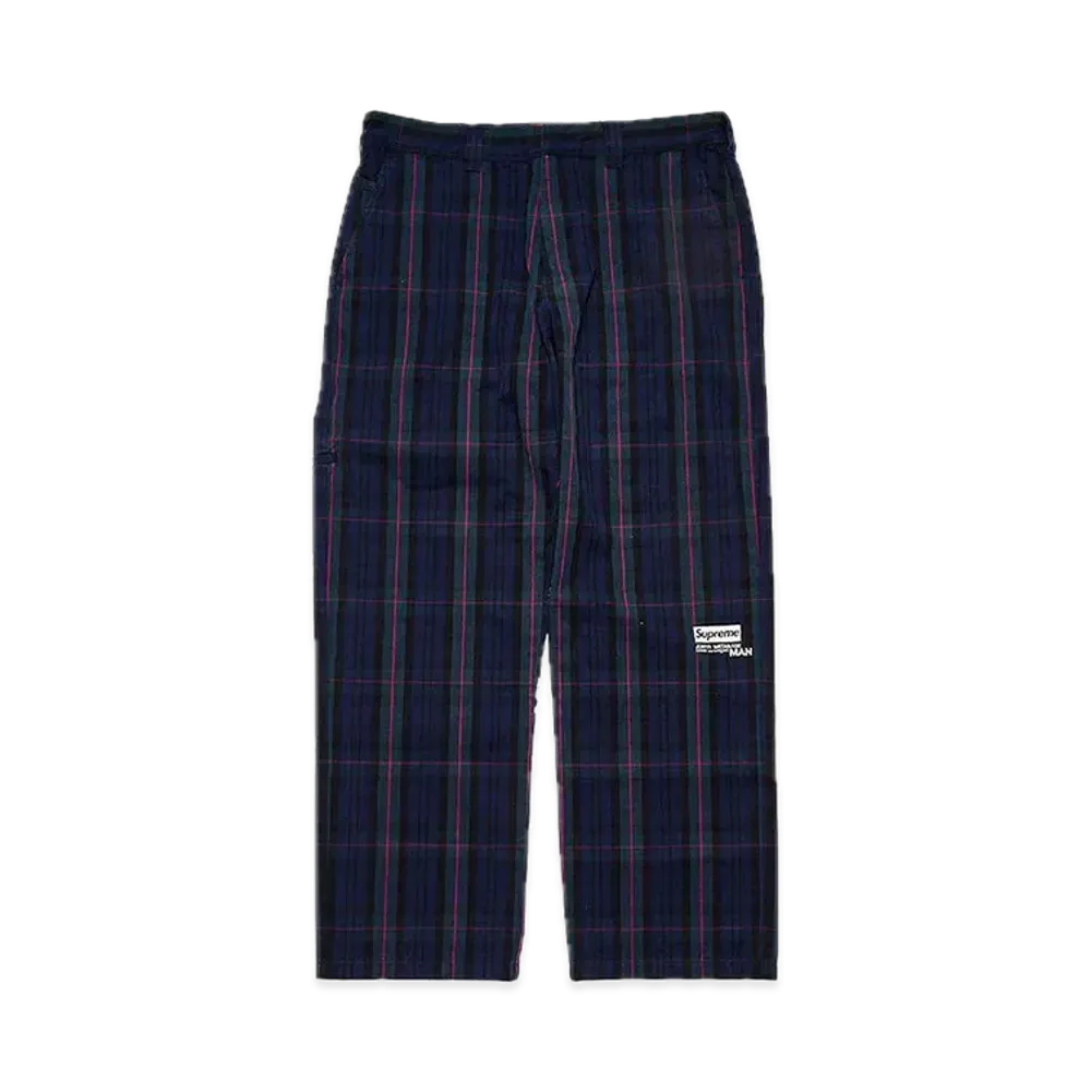Supreme x JUNYA WATANABE COMME des GARCONS MAN Printed Work Pant "Navy Plaid"
