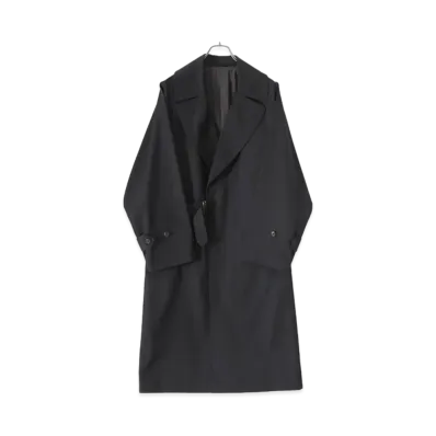 COMOLI Cottongaba Tie Locken Coat "Black"