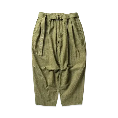 TIGHTBOOTH Seersucker Balloon Pants "Olive"