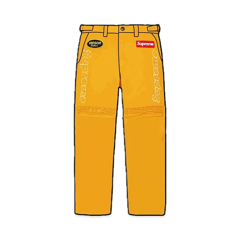Supreme x Vanson Leathers Cordura Denim Racing Pant "Yellow"