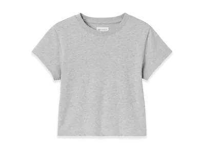 Gap x Victoria Beckham Women's Organic Cotton Logo Cropped T-Shirt "Heather Gray"