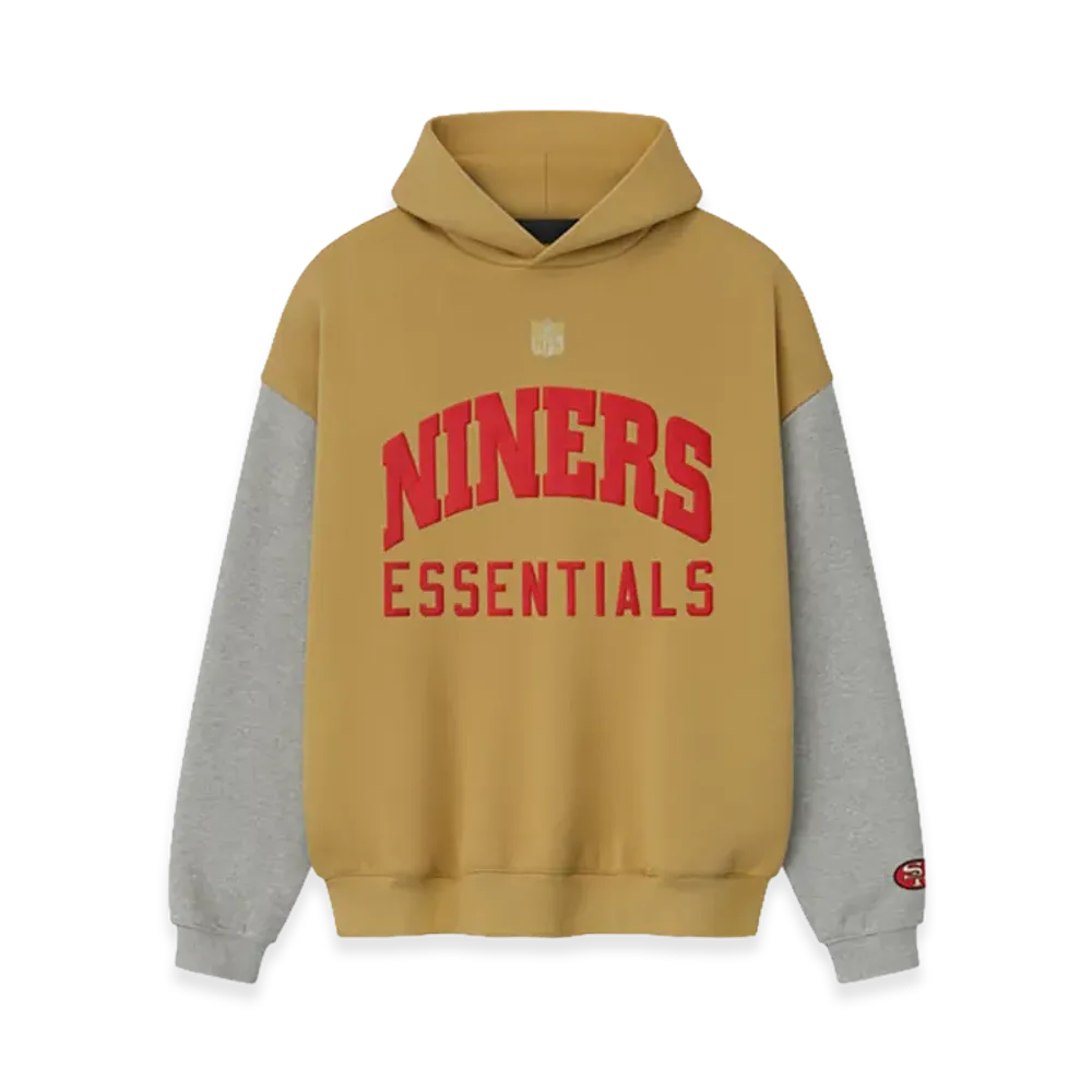 FEAR OF GOD ESSENTIALS Forty Niners Sport Hoodie "Prairie Sand Concrete Heather"