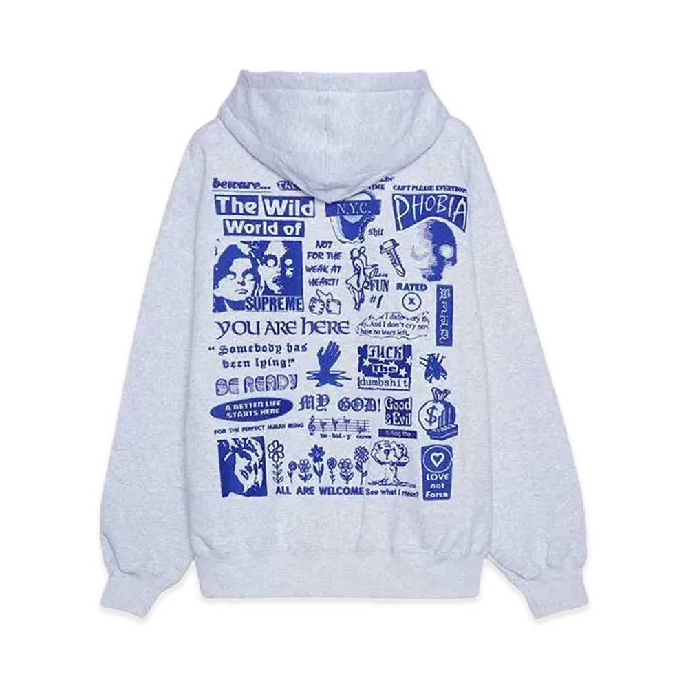 Supreme Wild Embroidered Hooded Sweatshirt "Ash Grey"