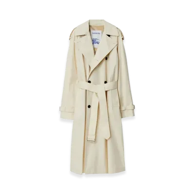 Burberry Women's Gabardine Trench Coat "Ivory"