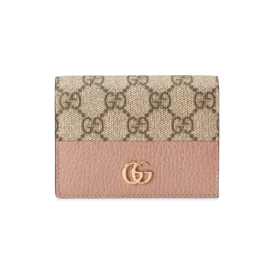 GUCCI GG Marmont Card Case Wallet "Dusty Pink"
