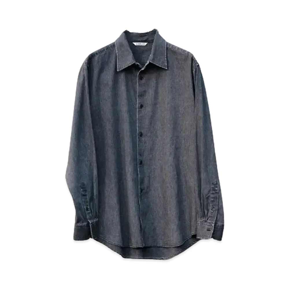 AURALEE for ÉDIFICE Selvedge Light Denim Shirt "Black"