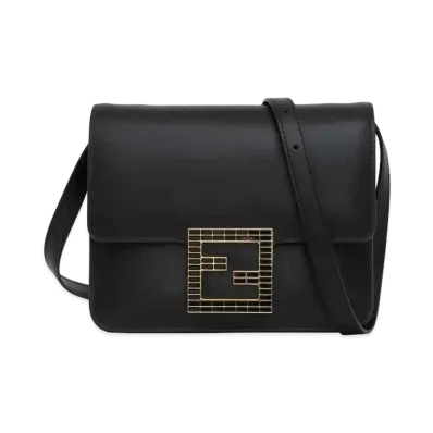 FENDI FAB Leather Shoulder Bag "Black"