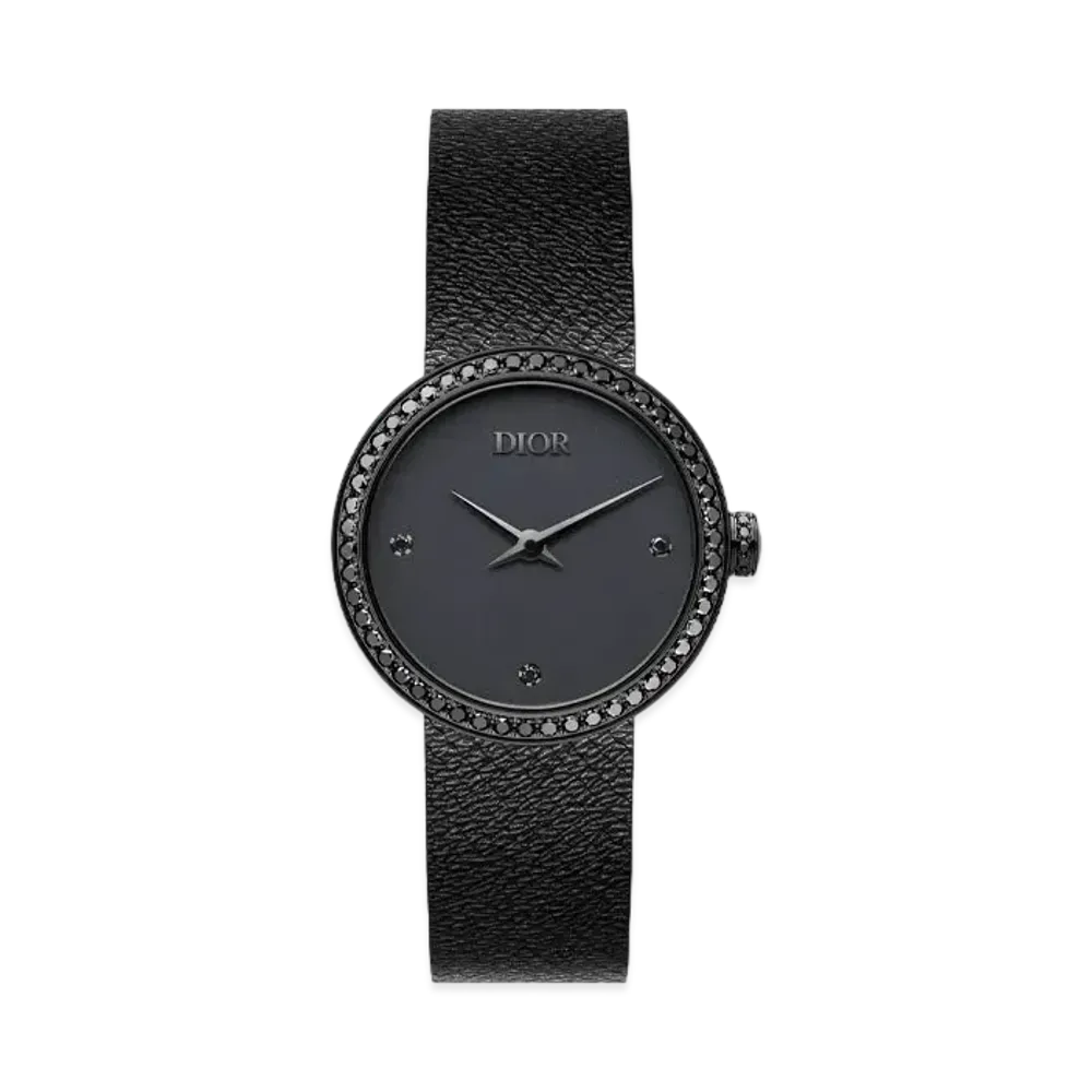 Dior La D De Dior Black Ultramatte 34 mm Ultramatte Steel and Black Diamonds