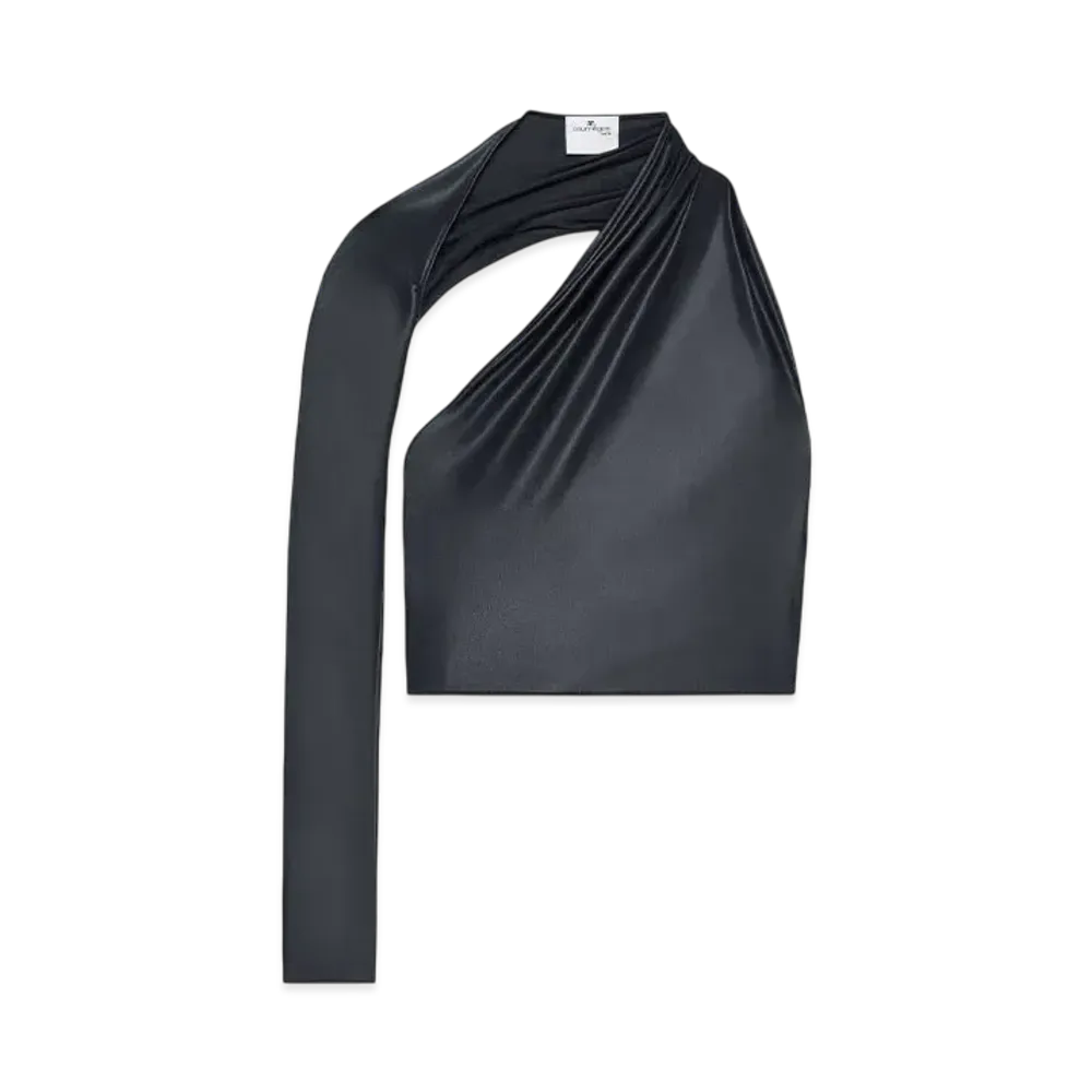 Courreges Slash Crop Top "Black"