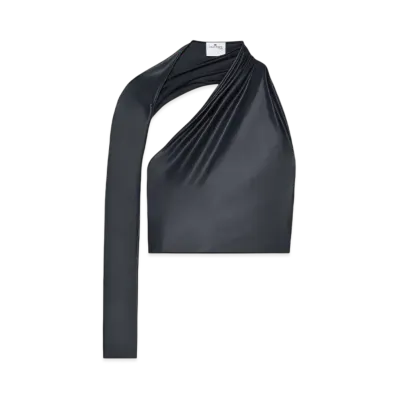 Courreges Slash Crop Top "Black"