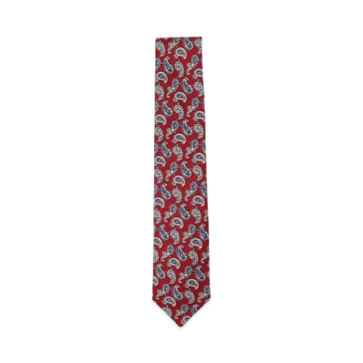 BEAMS Silk Tie Hopsack Paisley Print "Red"