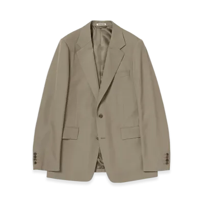 AURALEE Light Wool Max Gabardine Jacket "Khaki Chambray"