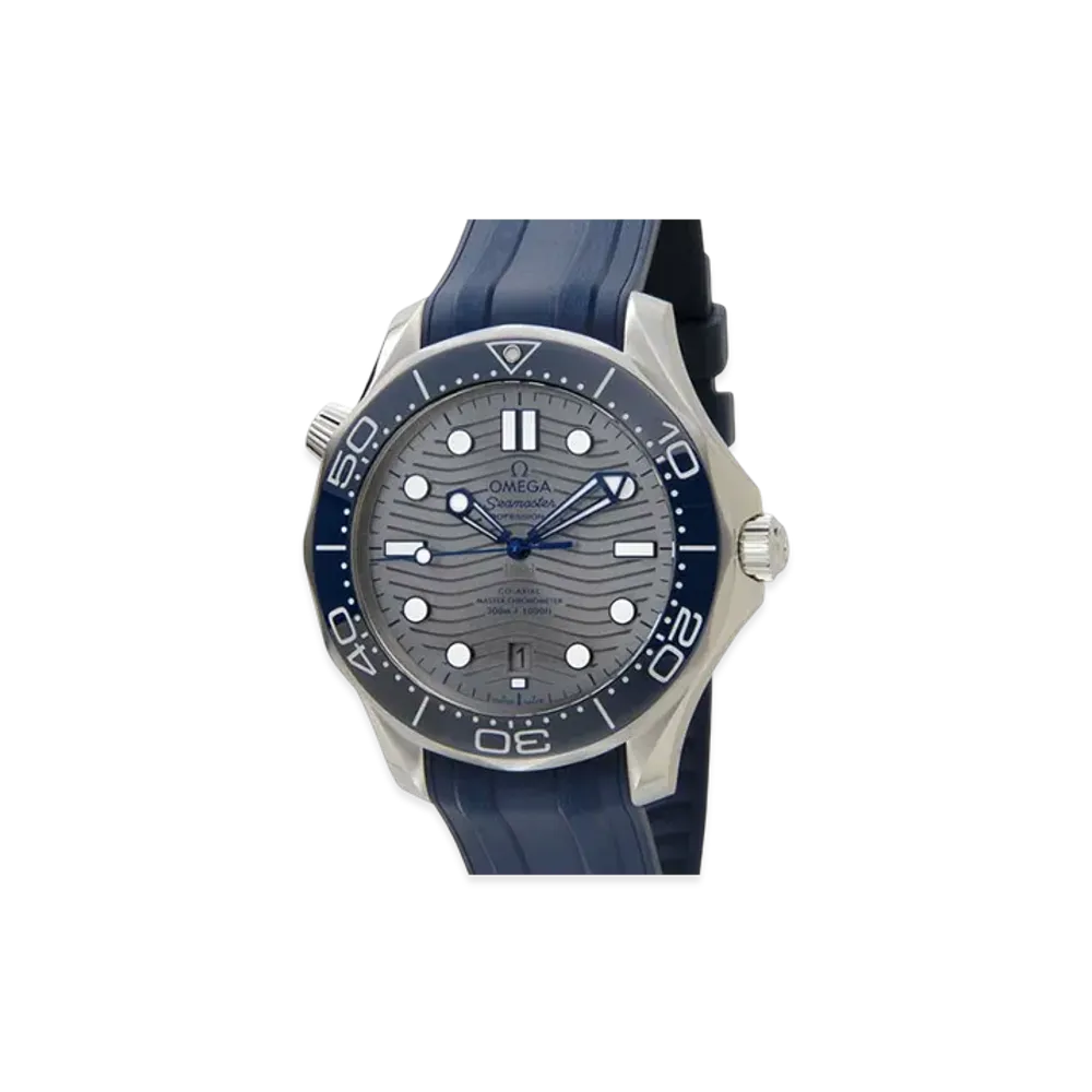 OMEGA Seamaster Diver 300M Master Chronometer Rubber Strap "Stainless Steel/Gray"