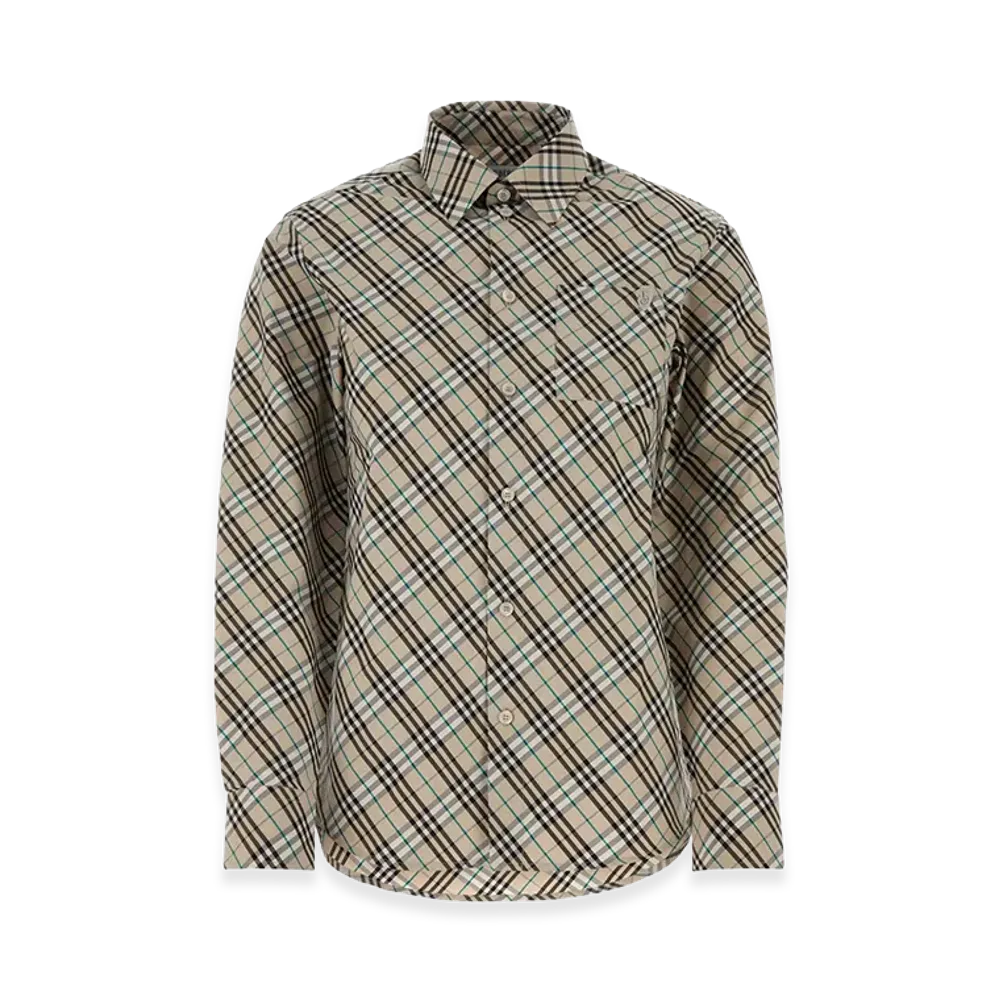 Burberry Women's Embroidered Poplin Shirt "Checked"