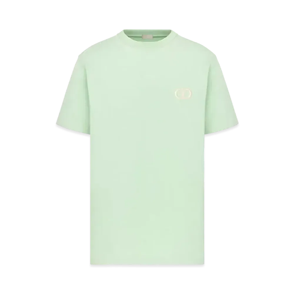 Dior CD Icon T-Shirt Relaxed Fit Cotton Jersey "Light Green"