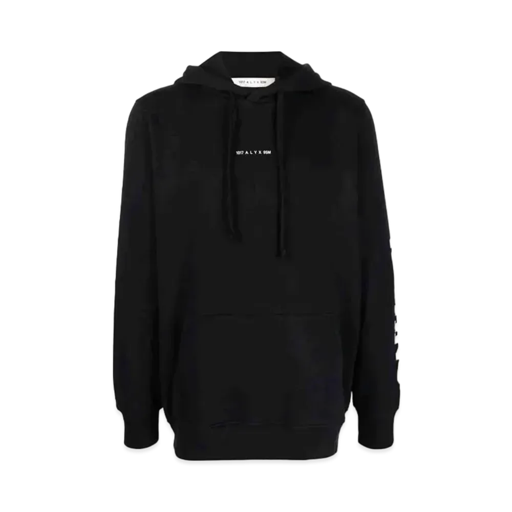 1017 ALYX 9SM Logo-Print Cotton Hoodie "Black"