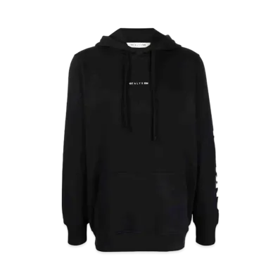 1017 ALYX 9SM Logo-Print Cotton Hoodie "Black"