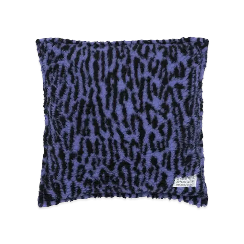 WACKO MARIA Leopard Boa Cushion "Purple"
