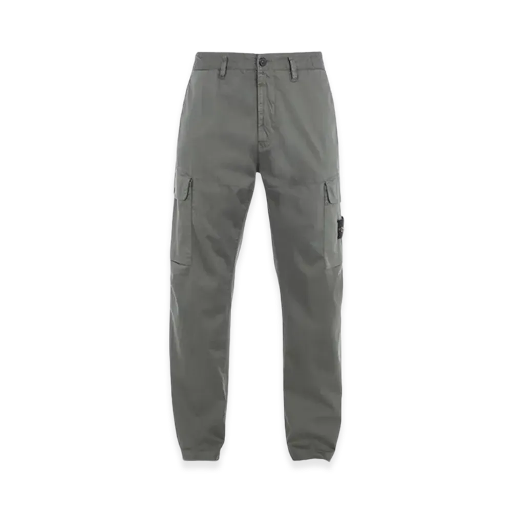 Stone Island 319F1 Weatherproof Cotton Canvas Ghost Piece Regular Fit Cargo Pants - 24SS "Musk Green"