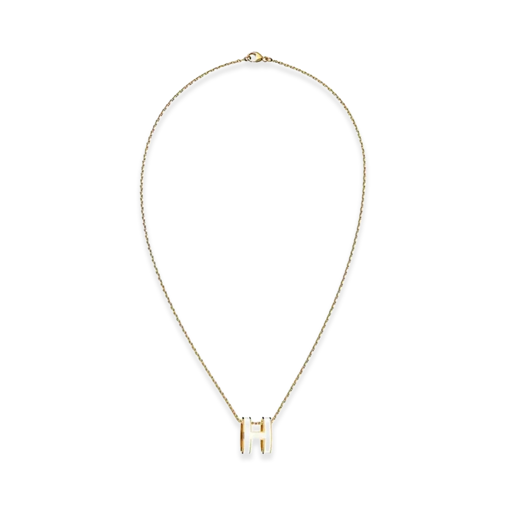 Hermes Pop H Pendant "Blanc/Gold"