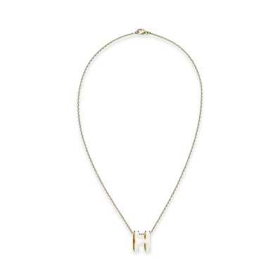 Hermes Pop H Pendant "Blanc/Gold"