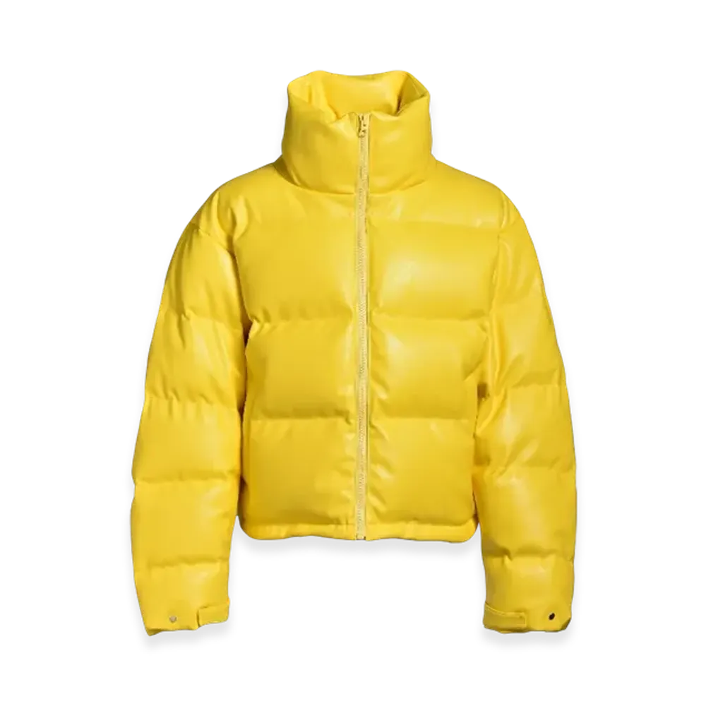 BREATH Faux Leather Down Jacket "Yellow"