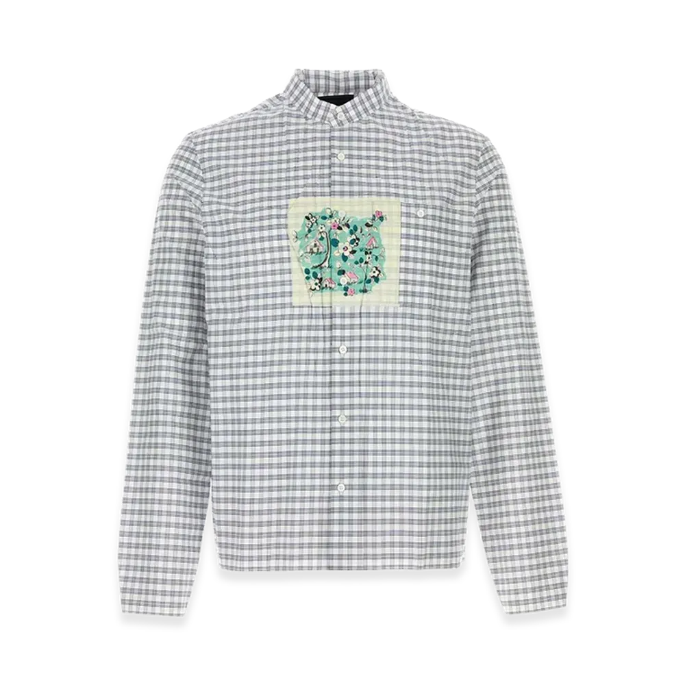 PRADA Embroidered Cotton Shirt "Blue"
