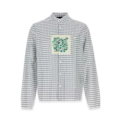 PRADA Embroidered Cotton Shirt "Blue"