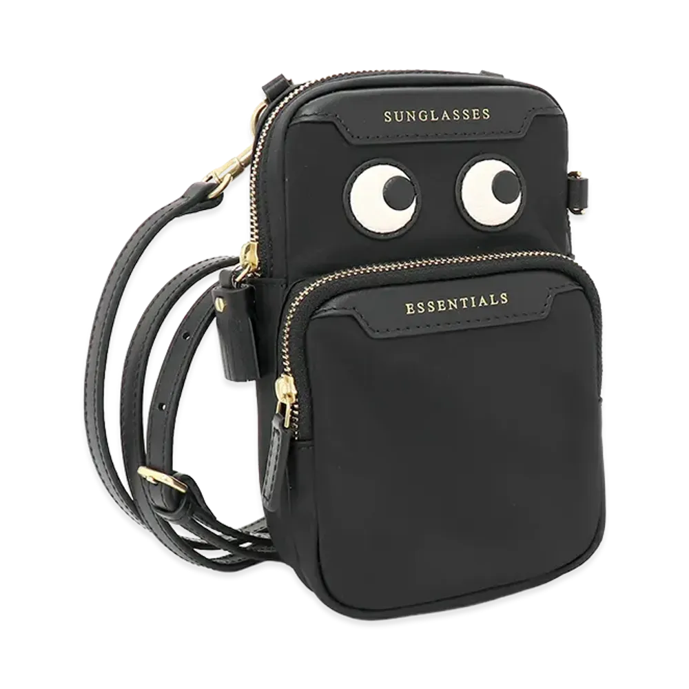 ANYA HINDMARCH Women's Eyes Essentials Crossbody Shoulder Bag Pouch "Black"